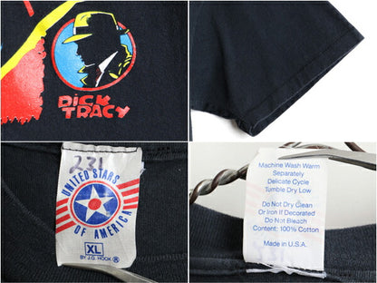 90s DICK TRACY ディック トレイシー フラットトップ プリント 半袖 Tシャツ (XL)