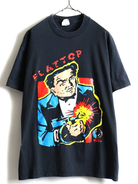 90s DICK TRACY ディック トレイシー フラットトップ プリント 半袖 Tシャツ (XL)