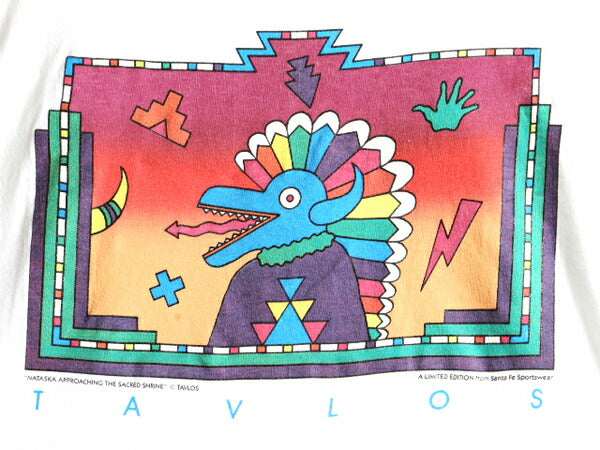 90s TAVLOS アート プリント 半袖 Tシャツ (XL)