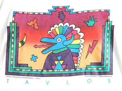 90s TAVLOS アート プリント 半袖 Tシャツ (XL)