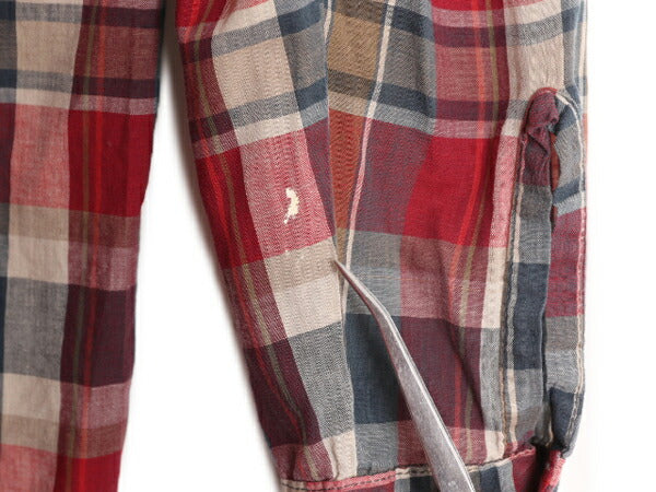 60s ★ BALSAM チェック 長袖 シャツ メンズ M 古着 60年代 ヴィンテージ 長袖シャツ ボックスシルエット ポケット付き 薄手 マルチカラー