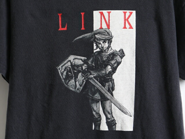 00s 任天堂 ゼルダの伝説 リンク パロディ プリント 半袖 Tシャツ (M)