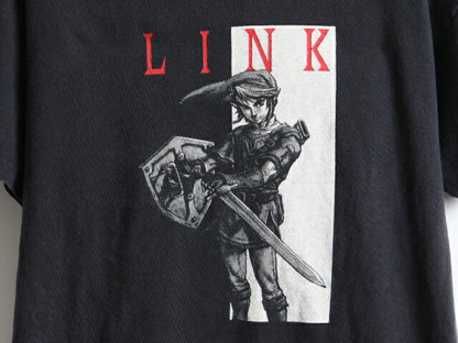 00s 任天堂 ゼルダの伝説 リンク パロディ プリント 半袖 Tシャツ (M)