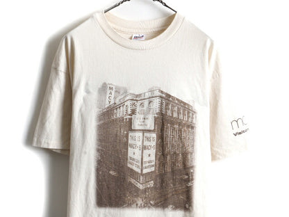 90s Macy's メイシーズ 企業 プリント 半袖 Tシャツ (XL)