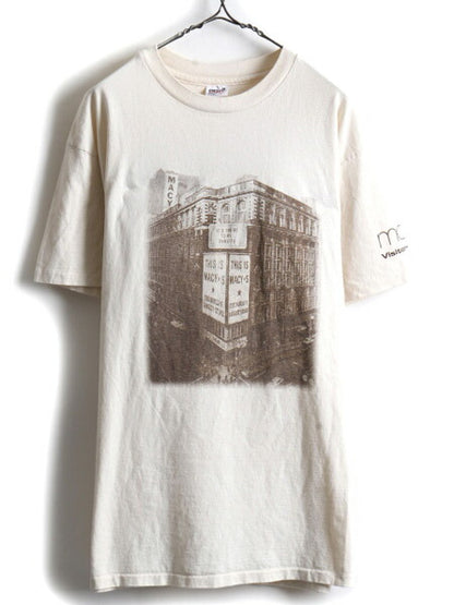 90s Macy's メイシーズ 企業 プリント 半袖 Tシャツ (XL)
