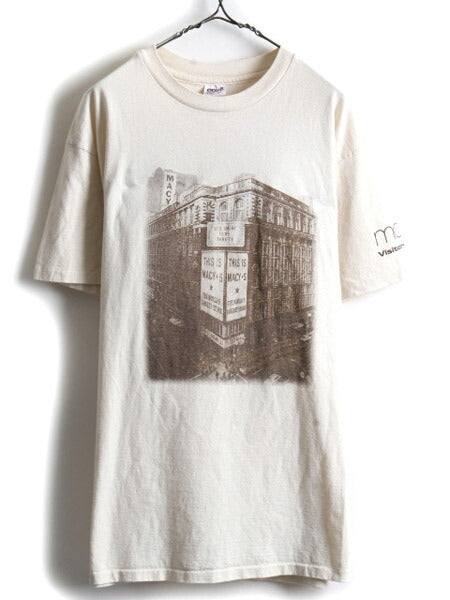 90s Macy's メイシーズ 企業 プリント 半袖 Tシャツ (XL)