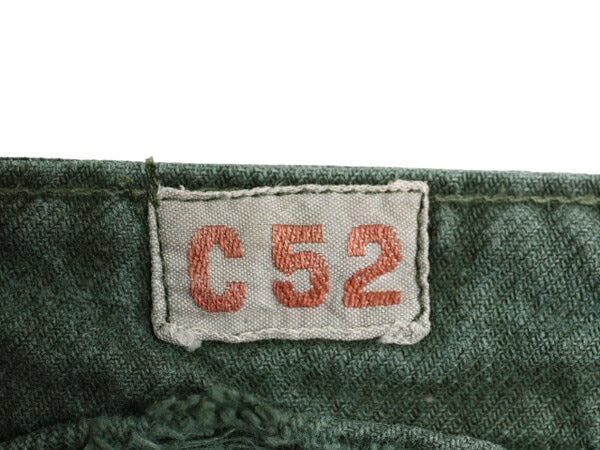 70s ★ スウェーデン軍 実物 コットン ユーティリティ ワーク パンツ メンズ 34 32 程 ユーロ ヴィンテージ ミリタリー テーパード 軍物 緑