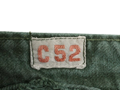 70s ★ スウェーデン軍 実物 コットン ユーティリティ ワーク パンツ メンズ 34 32 程 ユーロ ヴィンテージ ミリタリー テーパード 軍物 緑