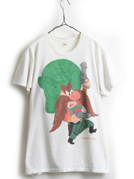 70's Fruit of the Loom ヨセミテ・サム ハンドプリント 半袖 Tシャツ (XL)