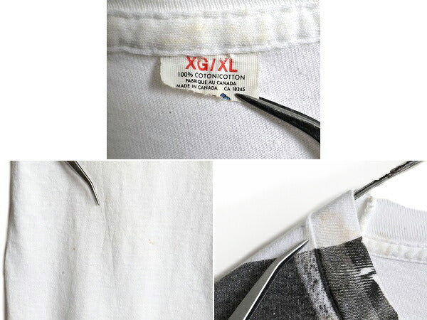 80s ビンテージ ★ チェ ゲバラ 両面 大判 プリント 半袖 Tシャツ ( メンズ XL ) 古着 チェゲバラ シングルステッチ アート フォト 偉人 白