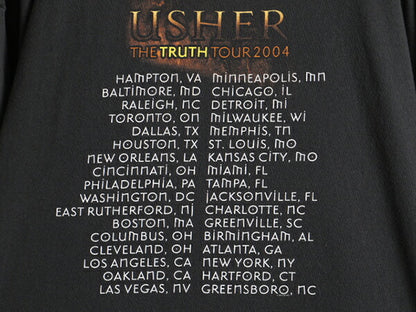 00s 大きいサイズ XL ★ USHER 2004 ツアー 両面 プリント 半袖 Tシャツ ( メンズ ) 古着 アッシャー オールド R&B ヒップホップ ラップ