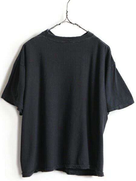 パキ綿 80s ビンテージ ★ NBA シカゴ ブルズ マイケル ジョーダン プリント 半袖 Tシャツ ( メンズ L 程) 古着 バスケ MICHAEL JORDAN 黒