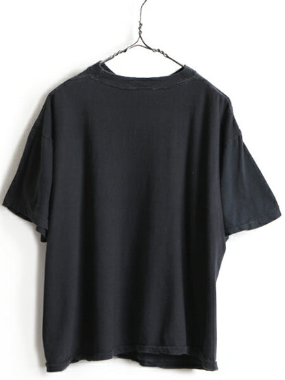 パキ綿 80s ビンテージ ★ NBA シカゴ ブルズ マイケル ジョーダン プリント 半袖 Tシャツ ( メンズ L 程) 古着 バスケ MICHAEL JORDAN 黒