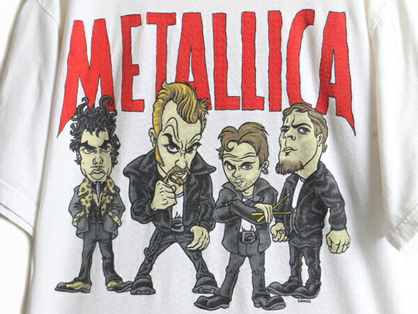 90s USA製 ★ メタリカ 両面 プリント 半袖 Tシャツ ( メンズ XL ) 古着 90年代 METALLICA オフィシャル バンド ロック キャラクター 白