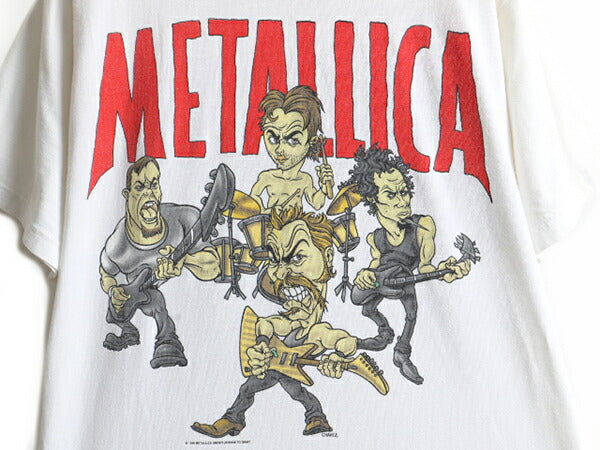 90s USA製 ★ メタリカ 両面 プリント 半袖 Tシャツ ( メンズ XL ) 古着 90年代 METALLICA オフィシャル バンド ロック キャラクター 白