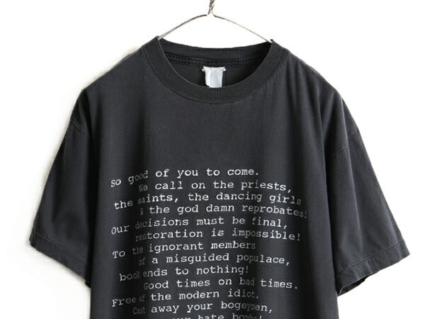 90s オールド ★ ワンダースタッフ 両面 プリント 半袖 Tシャツ ( メンズ L 程) 古着 THE WONDER STUFF 90年代 バンドT バンT ロックT 黒