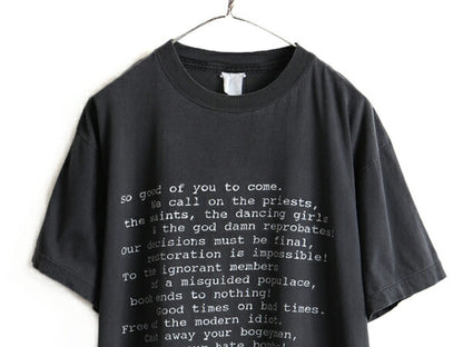 90s オールド ★ ワンダースタッフ 両面 プリント 半袖 Tシャツ ( メンズ L 程) 古着 THE WONDER STUFF 90年代 バンドT バンT ロックT 黒