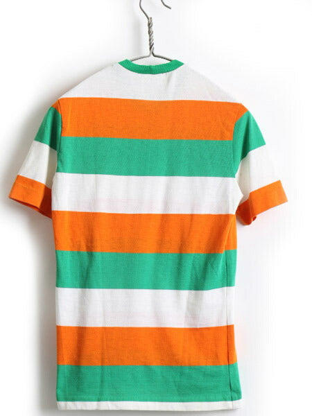70's 80's Unknown ワイド ボーダー 半袖 Tシャツ (XS程)