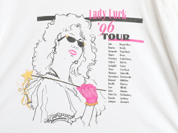 90's Virginia Lottery Lady Luck 96 Tour 両面 プリント 半袖 Tシャツ (L)