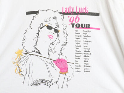 90's Virginia Lottery Lady Luck 96 Tour 両面 プリント 半袖 Tシャツ (L)