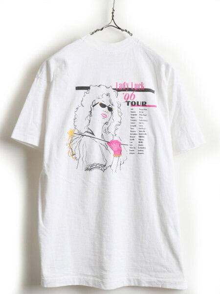 90's Virginia Lottery Lady Luck 96 Tour 両面 プリント 半袖 Tシャツ (L)