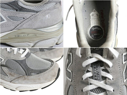USA製 ★ ニューバランス W990GL3 スニーカー 8 1/2 レディース メンズ 25.5cm 程/ ランニング シューズ 990 V3 ヘリテージ モデル グレー