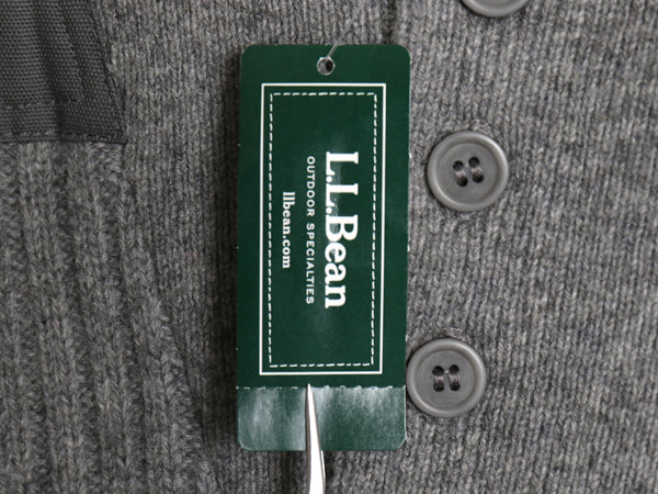 デッドストック 00s エルエルビーン コマンド ニット セーター メンズ L リブ編み メリノ ラム ウール ヘンリーネック エルボーパッチ 無地