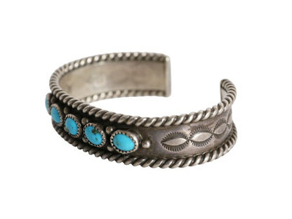 70s ~ 90s ★ ナバホ アーティスト 作 ローワーク ターコイズ シルバー バングル / 小物 ヴィンテージ ブレスレット STERLING 銀 ストーン