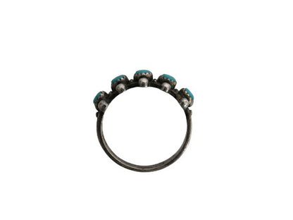 50s~ ★ BELL TRADING ズニ ローワーク ターコイズ シルバー リング 9号 ヴィンテージ インディアン ジュエリー 指輪 銀 フレッドハービー