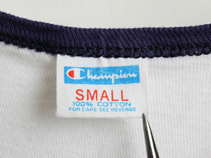 70's Champion チャンピオン チョコチン 染み込み プリント Tシャツ (S)