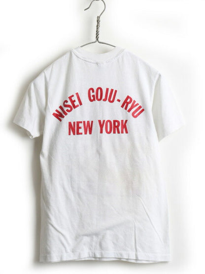 80's USA製 ビンテージ ★ 日章旗 両面 プリント 半袖 Tシャツ ( メンズ 男性 小さめ S ) 古着 神風 白 半袖Tシャツ 80年代 アメリカ製