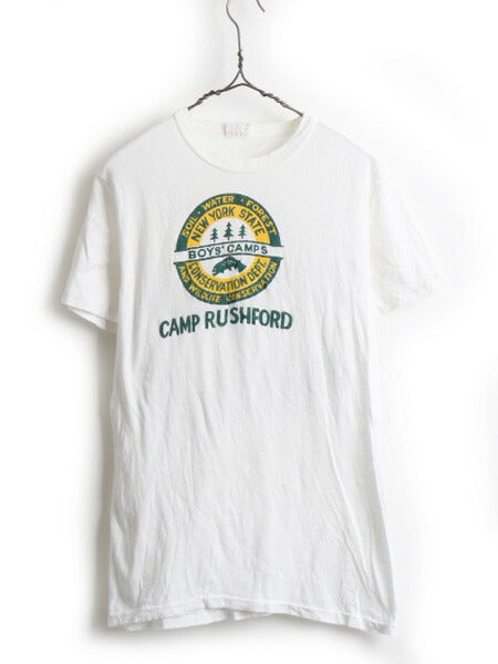 60's 70's NEW YORK STATE BOYS CAMPS プリント 半袖 Tシャツ (M)