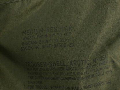 50s ★ 米軍実物 US ARMY M-51 アークティック オーバー パンツ MEDIUM REGULAR 52年製 ヴィンテージ ミリタリー アーミー カーゴ オリーブ