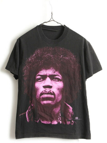 90's jimi Hendrix ジミ ヘンドリックス 大判 プリント 半袖 Tシャツ (S程)