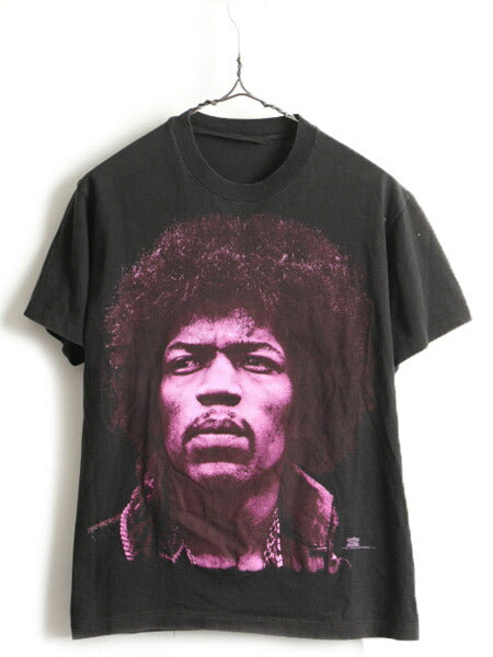 90's jimi Hendrix ジミ ヘンドリックス 大判 プリント 半袖 Tシャツ (S程)