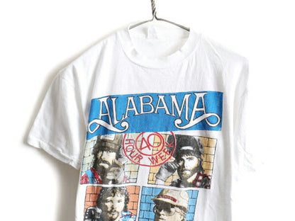 パキ綿 80's ALABAMA アラバマ 40 Hour Week The Fans Tour ツアー 両面 プリント 半袖 Tシャツ (M程)