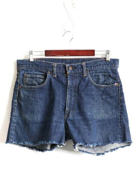 濃紺 60s USA製 ★ リーバイス 505 BIG E カットオフ インディゴ デニム ショートパンツ メンズ 34 / 古着 60年代 Levis ショーツ シングル