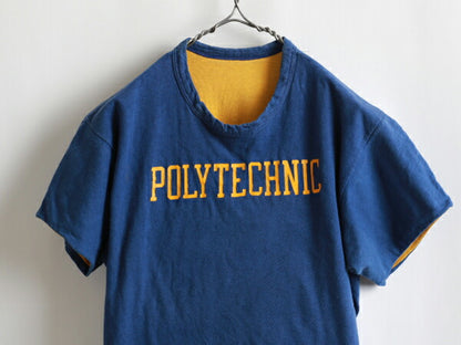70s USA製 ★ Champion チャンピオン プリント コットン 半袖 リバーシブル Tシャツ ( メンズ 男性 M ) 70年代 ビンテージ バータグ USED
