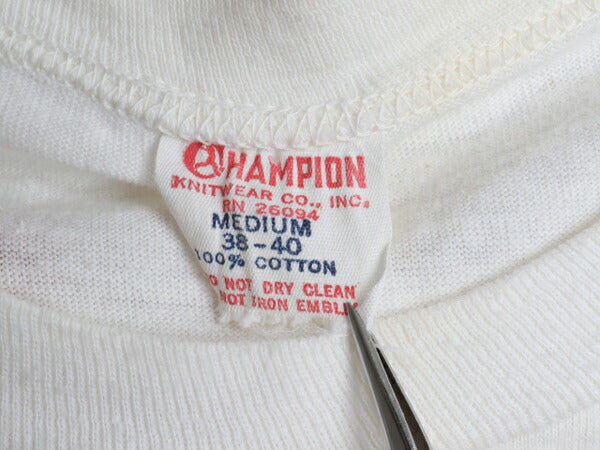 60's Champion チャンピオン Awana CLUBS 染み込み プリント 半袖 Tシャツ (M)