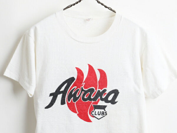 60's Champion チャンピオン Awana CLUBS 染み込み プリント 半袖 Tシャツ (M)