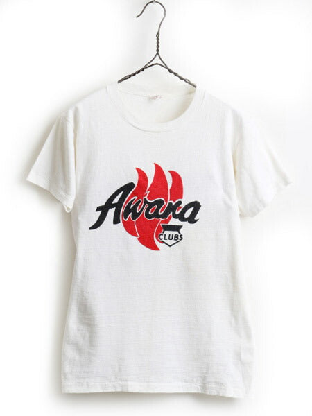 60's Champion チャンピオン Awana CLUBS 染み込み プリント 半袖 Tシャツ (M)