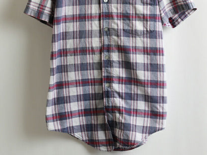 60s ★ HAMPTON INDUSTRIES ハンプトン インディアン マドラス チェック 柄 半袖 コットン ボタンダウン シャツ ( メンズ 男性 M ) 60年代