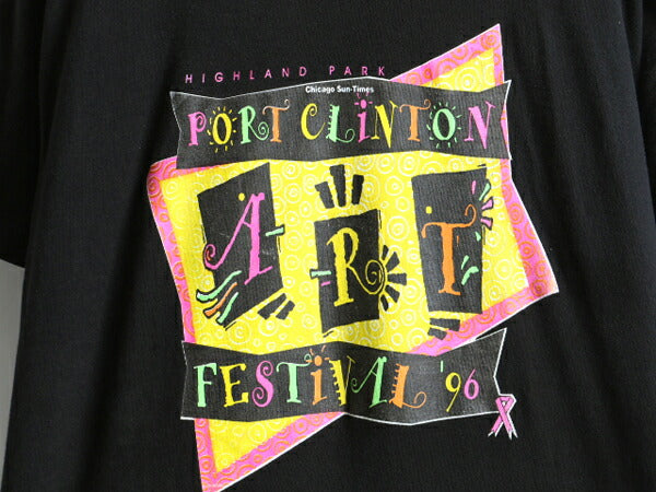 90s Port Clinton Art Festival 96 アート プリント 半袖 Tシャツ (L)