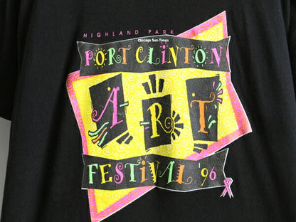 90s Port Clinton Art Festival 96 アート プリント 半袖 Tシャツ (L)