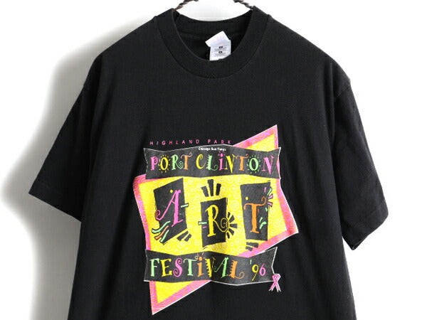 90s Port Clinton Art Festival 96 アート プリント 半袖 Tシャツ (L)