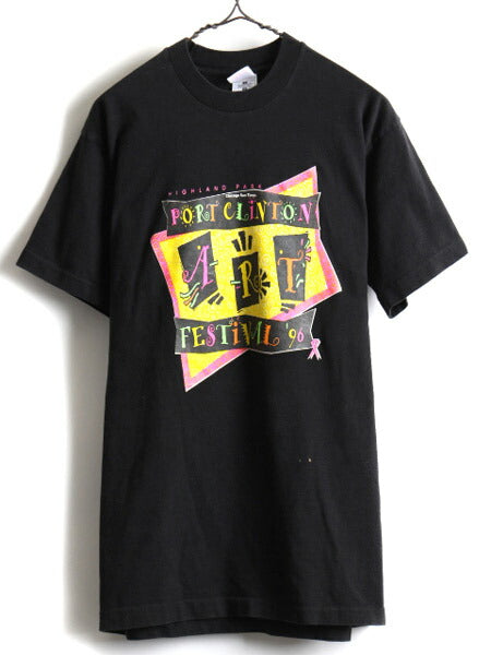 90s Port Clinton Art Festival 96 アート プリント 半袖 Tシャツ (L)