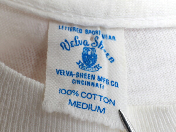 70s ★ Velva Sheen ヴェルバシーン ミルヴィル 200周年 プリント 半袖 コットン Tシャツ ( メンズ 男性 M ) 70年代 ビンテージ 古着 USED