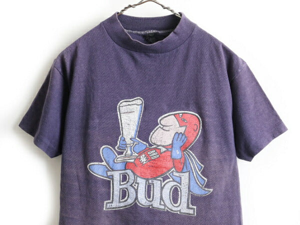 80's BUDMAN バドマン プリント 半袖 Tシャツ (S～M程)