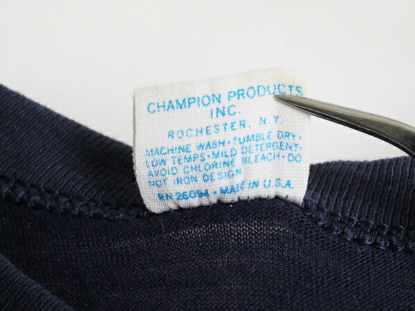 70's USA製 Champion チャンピオン バスケ チャンピオンシップ 5段 プリント 半袖 Tシャツ (L)