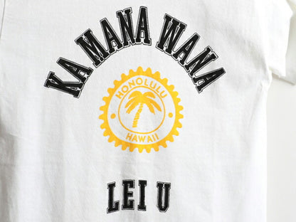 80s ★ Crazy Shirts クレイジーシャツ Kamanawana 3段 染み込み カレッジ プリント 半袖 Tシャツ ( メンズ 男性 M ) 80年代 ビンテージ